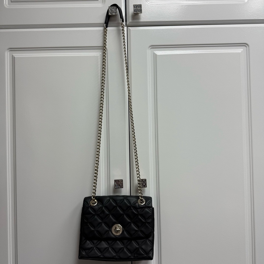 Kate Spade Elegant Black Quilted Chain Bag